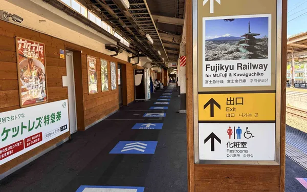 Signs to the Fujikyu Railway at Otsuki Station